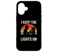 I Keep The Lights on Retro Electrician Keepsake Vintage Tees Coque pour iPhone 16