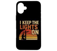 I Keep The Lights on Retro Electrician Keepsake Vintage Tees Coque pour iPhone 16 Plus