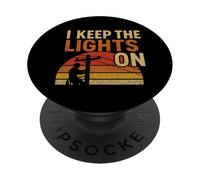I Keep The Lights on Retro Electrician Keepsake Vintage Tees PopSockets PopGrip Adhésif