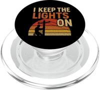 I Keep The Lights on Retro Electrician Keepsake Vintage Tees PopSockets PopGrip pour MagSafe