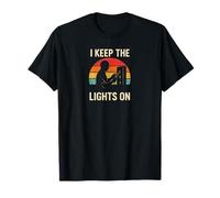 I Keep The Lights on Retro Electrician Keepsake Vintage Tees T-Shirt