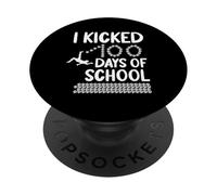 I Kicked 100 Days of School Soccer 100e Day Sport Kids Boys PopSockets PopGrip Adhésif
