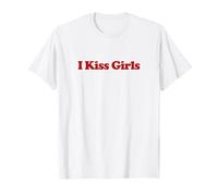 I Kiss Girls Y2k Trendy LGBTQ Pride Bisexual Bi Lesbian T-Shirt