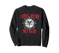 I Kneel Before No God, Baphomet, Pentagramme, Occulte Satanique Sweatshirt