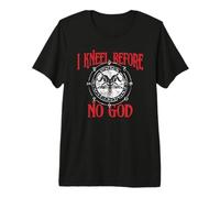 I Kneel Before No God, Baphomet, Pentagramme, Occulte Satanique T-Shirt Haut de Gamme