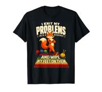 I Knit My Problems Sassy Crafter Overcoming Stress Humour T-Shirt