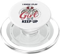I Know I Play Like A Girl Try to Keep Up Funny Dart Player PopSockets PopGrip pour MagSafe