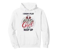 I Know I Play Like A Girl Try to Keep Up Funny Dart Player Sweat à Capuche