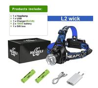 I - L2-18650-Box - Le Noir - Lampe Frontale À Induction Led H5 2021, Rechargeable Par Usb, 18h, Xhp90.2, 18650