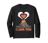 I Lava You Volcano Heart Eruption Love Saint-Valentin Manche Longue