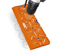 i-LEFANTE Gabarit de perçage avec niveau à bulle et règle - Outil de précision multifonction pour prise de courant, boîte encastrée et installation électrique en cloison sèche (orange)