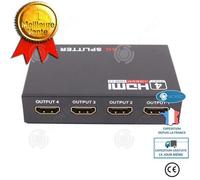 I? Letouch Convertisseur TV HDMI Splitter 4 ports 1080p 4K pour Distributeur 3D Full HD 1 in 4 out Couleur: noir