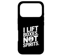 I Lift Boxes Not Spirits Funny Gym Warehouse Coque pour iPhone 17 Pro