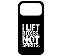 I Lift Boxes Not Spirits Funny Gym Warehouse Coque pour iPhone 17 Pro Max