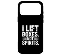 I Lift Boxes Not Spirits Funny Gym Warehouse Coque pour iPhone 17 Pro Max