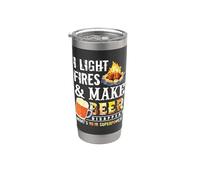 I Light Fires And Make Beer Disappear Drinking Camping Gift Gobelet isotherme en acier inoxydable double paroi