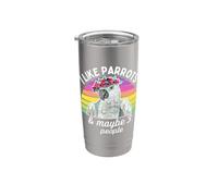 I Like African Grey Parrots and Maybe 3 People Gobelet isotherme en acier inoxydable double paroi