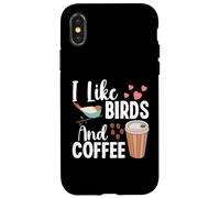 I Like Birds and Coffee Funny Men Women Bird Lover Coffee Coque pour iPhone X/XS