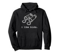 I Like Birds Typographie avec Jumelles Vintage Sweat à Capuche