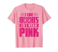 I Like Boobs Ruban rose pour homme Sensibilisation au cancer du sein T-Shirt