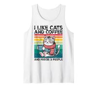 I Like Cats and Coffee and Maybe 3 People Graphic Débardeur