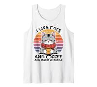 I Like Cats and Coffee and Maybe 3 People Graphic Débardeur
