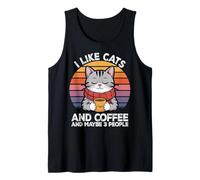 I Like Cats and Coffee and Maybe 3 People Graphic Débardeur