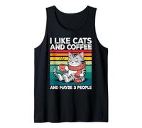 I Like Cats and Coffee and Maybe 3 People Graphic Débardeur