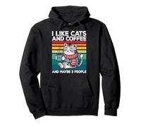 I Like Cats and Coffee and Maybe 3 People Graphic Sweat à Capuche