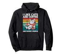 I Like Cats and Coffee and Maybe 3 People Graphic Sweat à Capuche