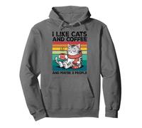 I Like Cats and Coffee and Maybe 3 People Graphic Sweat à Capuche