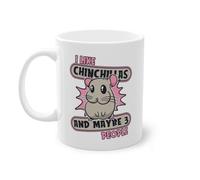 I Like Chinchillas and Maybe 3 People Tasse à café Élevage à longue queue | Tasse à café à poils longs Chinchilla à queue courte Blanc (05585B)