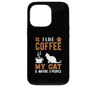I Like Coffee and My Cat Cafeine Baristas Fun Coffee Lover Coque pour iPhone 13 Pro