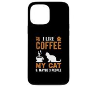 I Like Coffee and My Cat Cafeine Baristas Fun Coffee Lover Coque pour iPhone 13 Pro Max