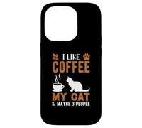 I Like Coffee and My Cat Cafeine Baristas Fun Coffee Lover Coque pour iPhone 14 Pro