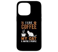 I Like Coffee and My Cat Cafeine Baristas Fun Coffee Lover Coque pour iPhone 14 Pro Max
