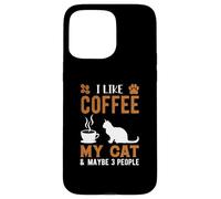 I Like Coffee and My Cat Cafeine Baristas Fun Coffee Lover Coque pour iPhone 15 Pro Max