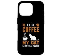 I Like Coffee and My Cat Cafeine Baristas Fun Coffee Lover Coque pour iPhone 16 Pro