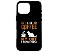 I Like Coffee and My Cat Cafeine Baristas Fun Coffee Lover Coque pour iPhone 16 Pro Max