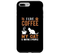 I Like Coffee and My Cat Cafeine Baristas Fun Coffee Lover Coque pour iPhone 7 Plus/8 Plus