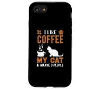 I Like Coffee and My Cat Cafeine Baristas Fun Coffee Lover Coque pour iPhone SE (2020) / 7/8