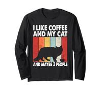 I Like Coffee and My Cat Maybe 3 People Siberian Cat Lover Manche Longue