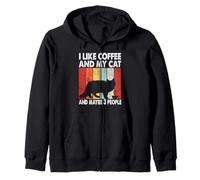 I Like Coffee and My Cat Maybe 3 People Siberian Cat Lover Sweat à Capuche