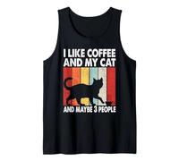 I Like Coffee and My Cat Maybe 3 People Vintage Bengal Cat Débardeur
