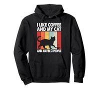 I Like Coffee and My Cat Maybe 3 People Vintage Bengal Cat Sweat à Capuche
