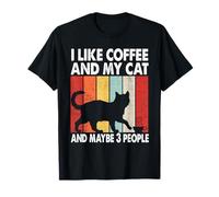 I Like Coffee and My Cat Maybe 3 People Vintage Bengal Cat T-Shirt