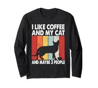 I Like Coffee and My Cat Maybe 3 People Vintage Bombay Cat Manche Longue
