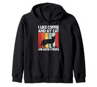 I Like Coffee and My Cat Maybe 3 People Vintage Bombay Cat Sweat à Capuche