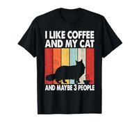 I Like Coffee and My Cat Maybe 3 People Vintage Maine Coon T-Shirt
