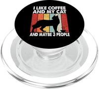 I Like Coffee and My Cat Maybe 3 People Vintage Siamese Cat PopSockets PopGrip pour MagSafe